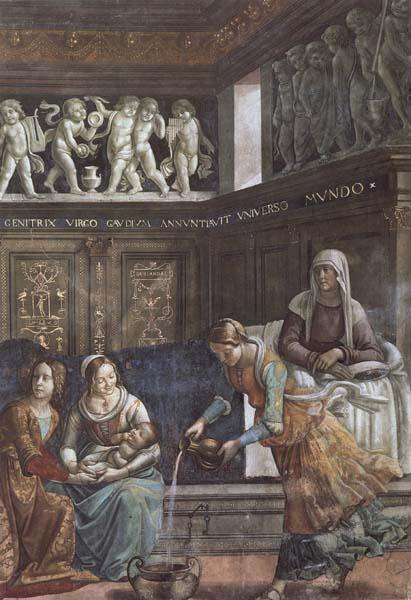 Domenicho Ghirlandaio Details of Geburt Marias Sweden oil painting art